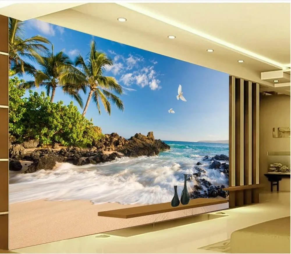 3d обои пейзаж морской Настенные для телевизора настенные 3D обои|3d mural designs|3d