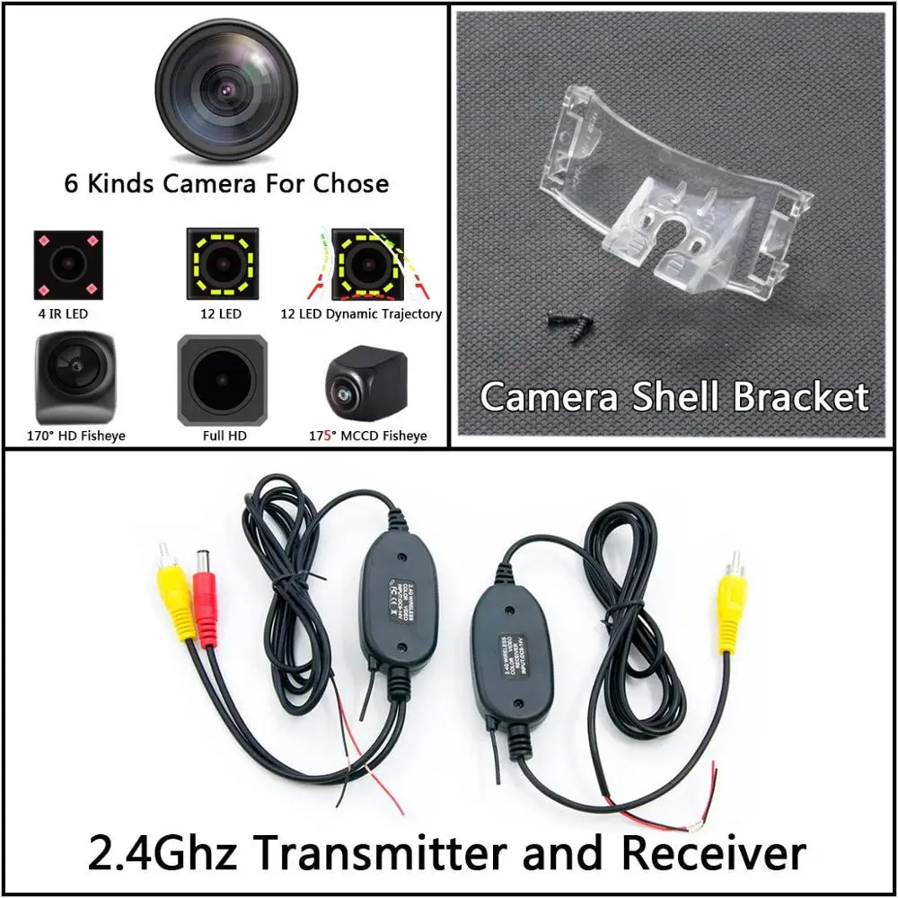 Camera with Wireless 175 градусов 1080 P Fisheye) с углом обзора заднего хода автомобиля зеркало заднего вида Камера для Mazda CX-9 CX9 2007 2008 2009 2010 2011 2012 2013 Premacy MK3 автомобиля - Название цвета: Camera with Wireless