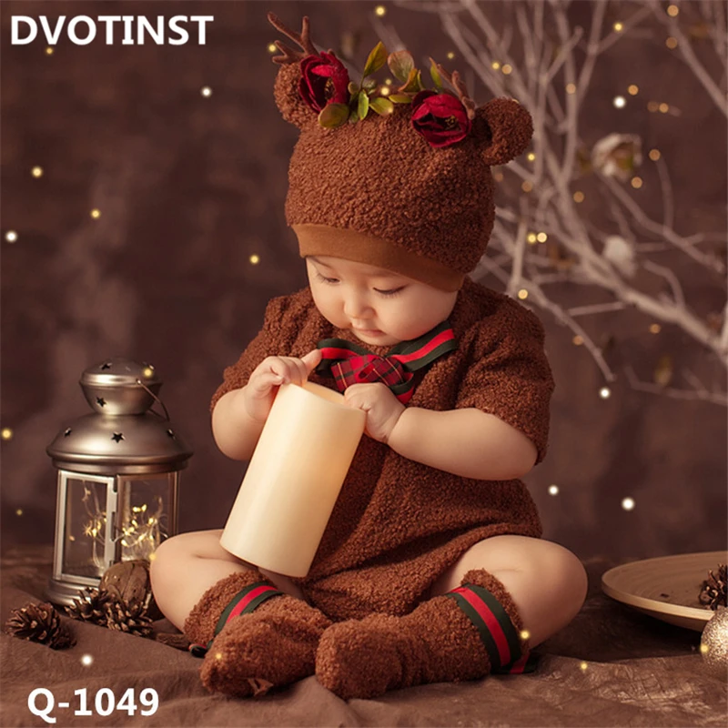 Dvotinst для маленьких мальчиков и девочек, реквизит для фотосъемки новорожденных, наряды, цветочные платья, шляпа, набор для 6-12 м, фотостудия