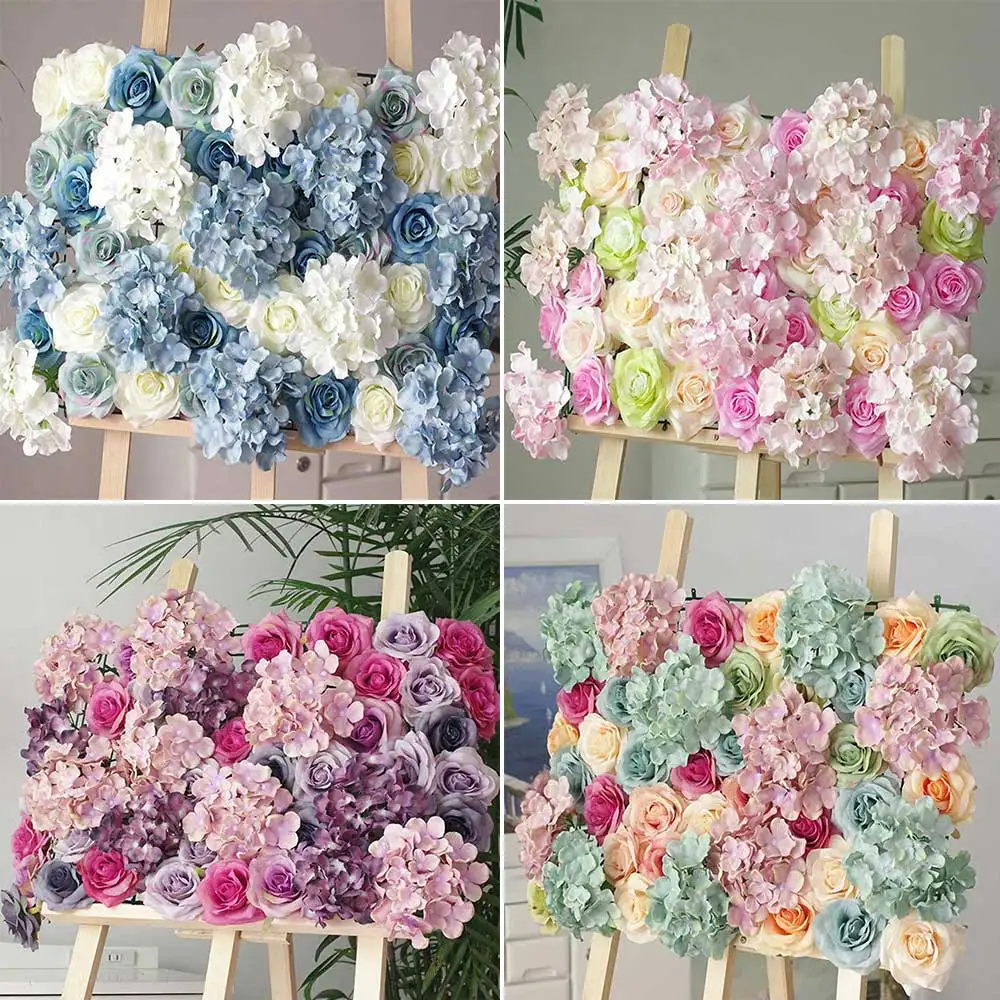 40*60 см, искусственные цветы высокой плотности, настенная панель, сделай сам, свадебный фон, украшение для дома, вечерние, для мероприятий, искусственные розы, Гортензия, Декор