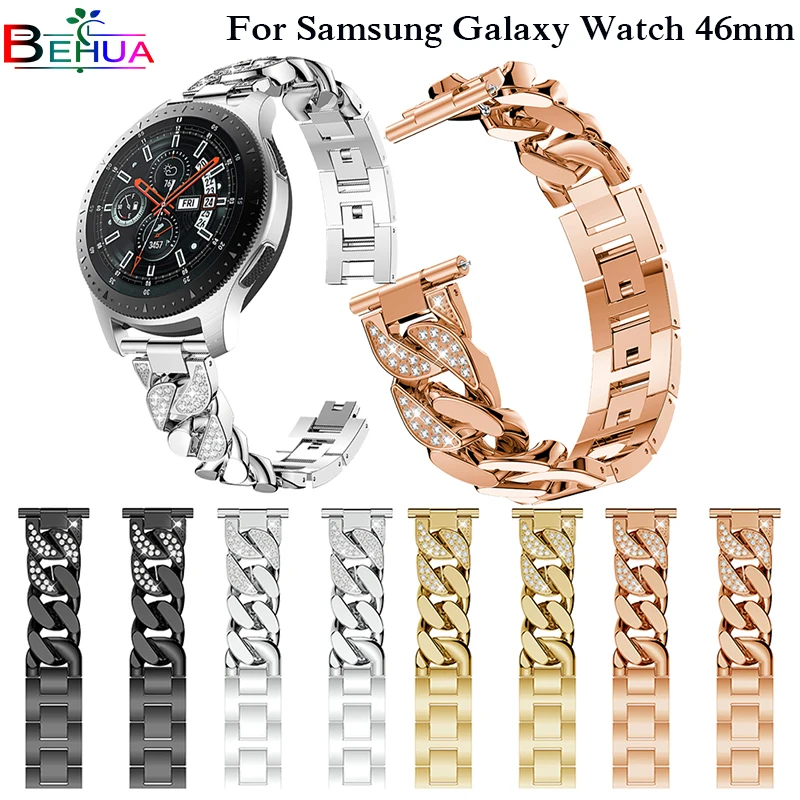 

Replacement watch Strap For Samsung Galaxy Watch 46mm SM-R800 Smartwatch band Width 22mm Watchband with Rhinestone Wristband