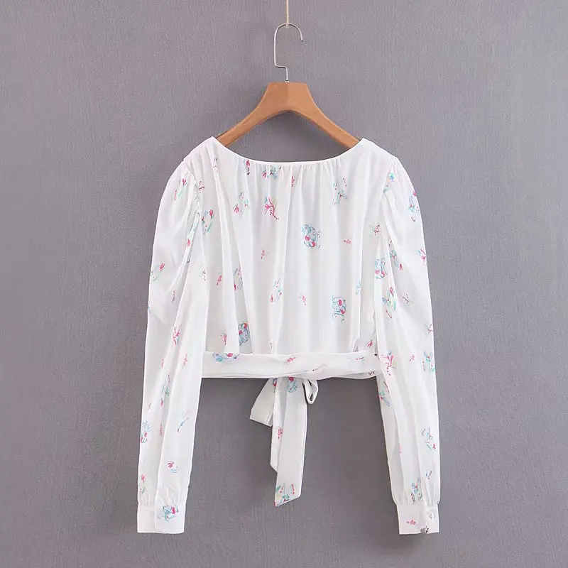 Sexy White Summer Tank Tops Women O Neck Easy Fit Crop Top Lantern Sleeve Sashes Slim Waist Holiday Designer Print Camis Tank