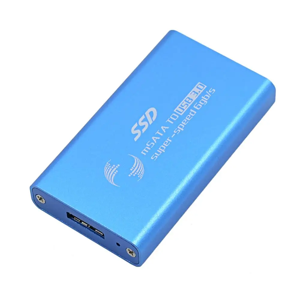 Классический синий высокоскоростной 6 ГБ/сек. Optibay mSATA к USB 3,0 внешний HDD жесткий диск Корпус драйвера коробка поддержка 500GB 1 ТБ SSD адаптер