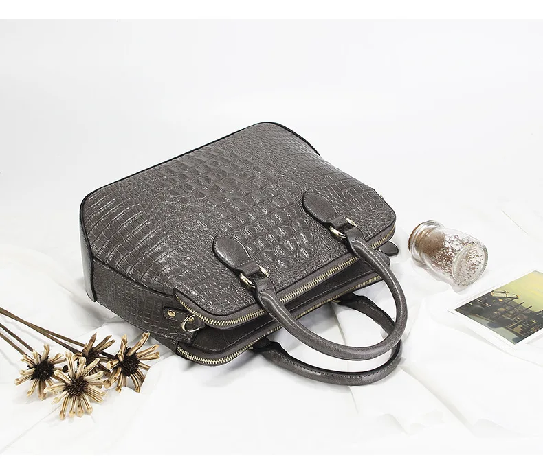 Fashion genuine Leather Women bag Crocodile Pattern Messenger bags ladies Purse female totes bag Handbag Leisure Tote Sac A Main
