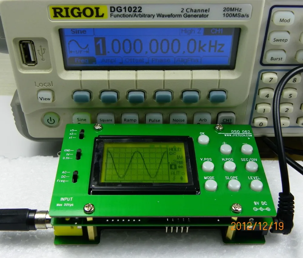 JYETech оригинальный DSO062 Карманный Комплект цифровой осциллограф 1 МГц аналоговый