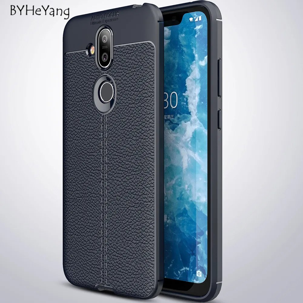 Чехол для Nokia 8 1 чехол 2018 с кожаной текстурой силиконовая Мягкая задняя крышка из