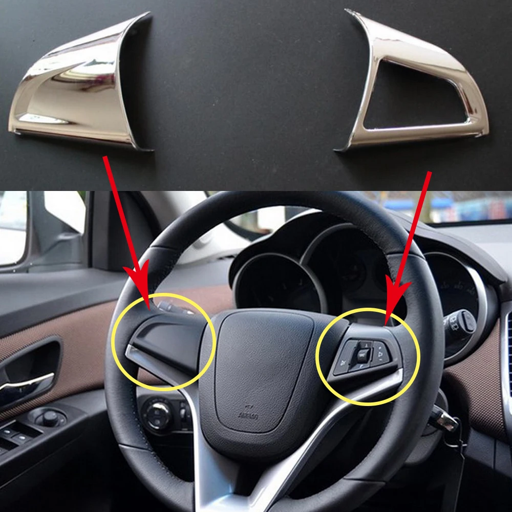 2 шт. ABS хромированная отделка рулевого колеса для Chevrolet Cruze Sedan Хэтчбек 2009 2014 Trax