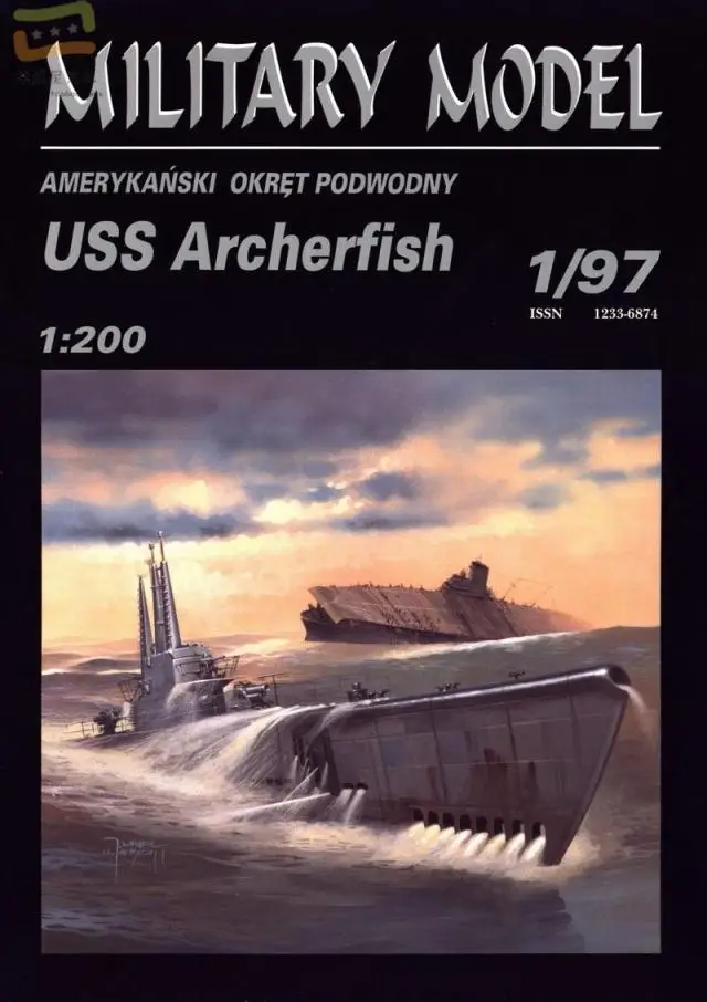 USS Archrfish подводная лодка Военная Модель 3D бумажная модель подводная лодка Бумажная модель