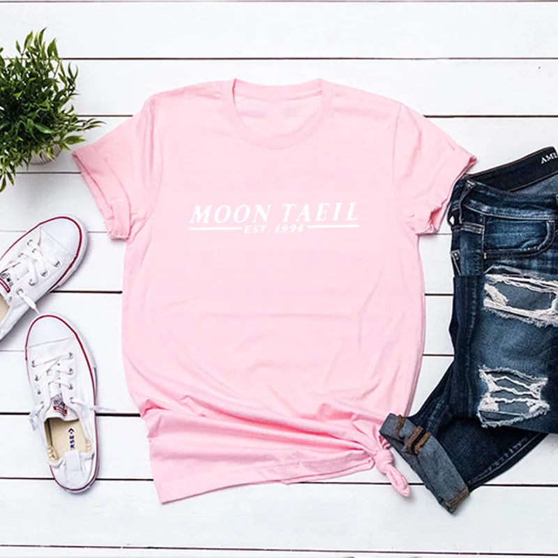 Женская футболка с коротким рукавом NCT Moon Taeil летняя хлопковая унисекс Tumblr топы