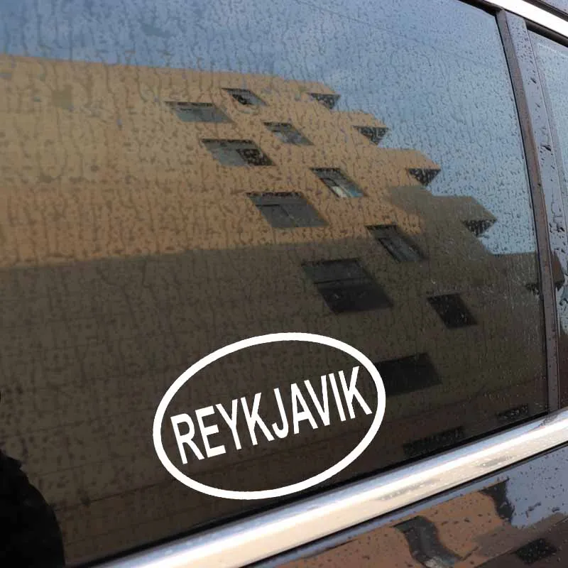 YJZT 13.3CM*9CM REYKJAVIK CITY COUNTRY CODE OVAL VINYL DECAL CAR STICKER Black Silver C10-01320 | Автомобили и мотоциклы