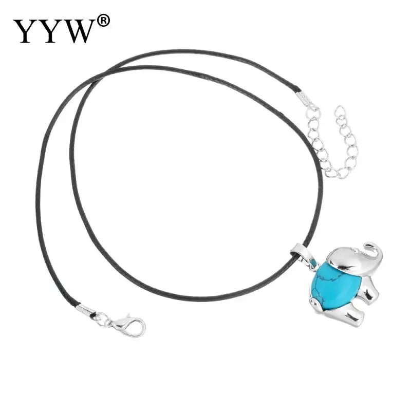 YYW этнический Женский Мужской кожаный шнур чокер со слоном искусственный