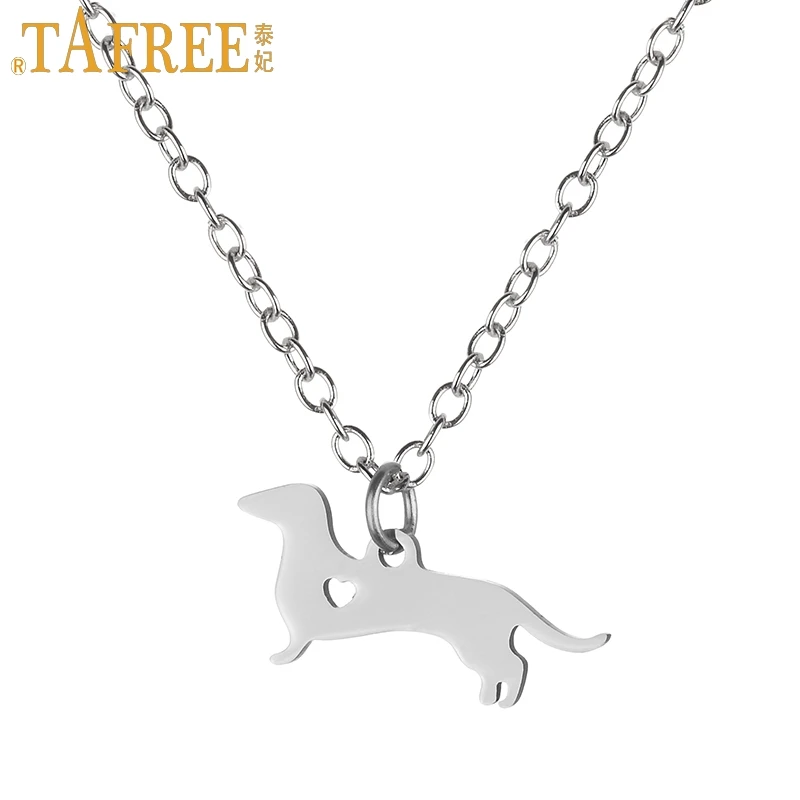TAFREE винтажное модное ожерелье Dachshunds из нержавеющей стали Очаровательное для