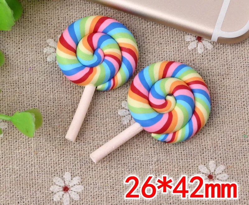 David accessories Радужный леденец из полимерной глины, головистой формы DIY изделия для декорации материал ручной работы, подарок, 5Yc4809