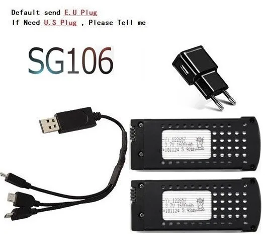 3 в 1) 3,7 V 1600mAh литий-полимерный Батарея Зарядное устройство для SG106 RC геликоптер Дрон Квадрокоптер запасные Запчасти 3,7 v Перезаряжаемые Батарея - Цвет: Красный