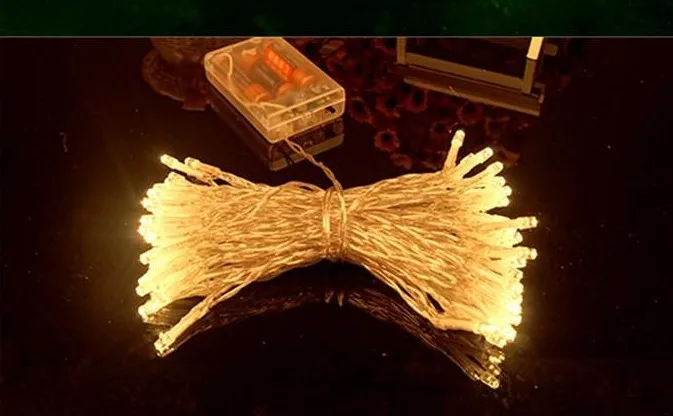 10 шт. светодиодная гирлянсветильник с питанием от 3 батареек АА 50 светодиодный