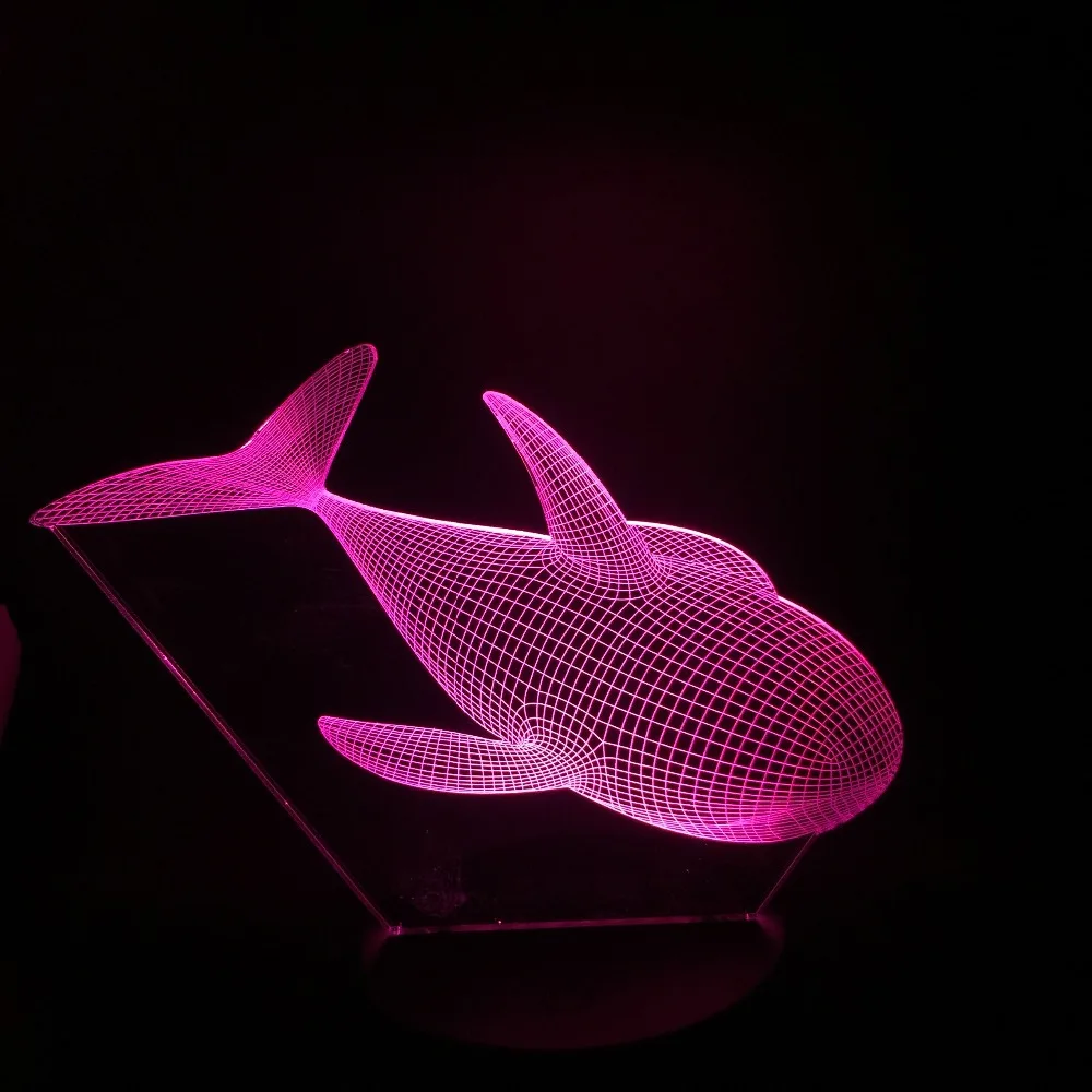 Милый КИТ 3D светодиодный светильник с животными Новинка Ночной Veilleuse игрушки на