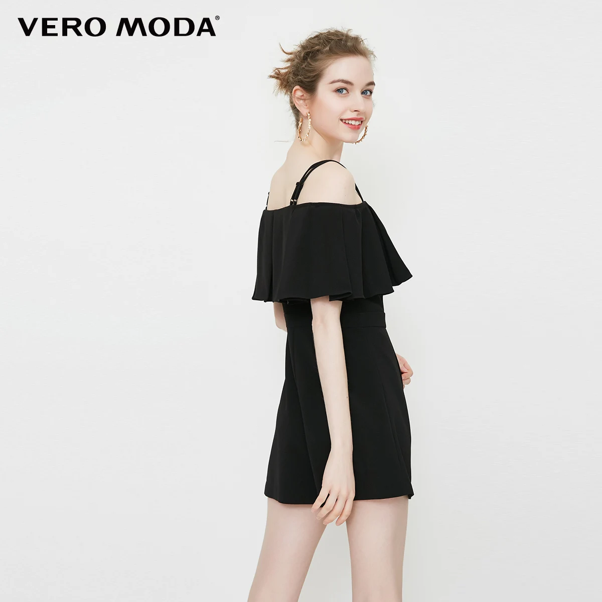 Vero Moda женский короткий комбинезон на молнии с гофрированными лямками | 318378503