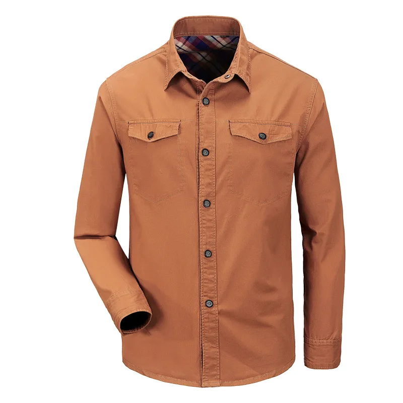 Весенняя Мужская рубашка в стиле милитари качественная деловая повседневная