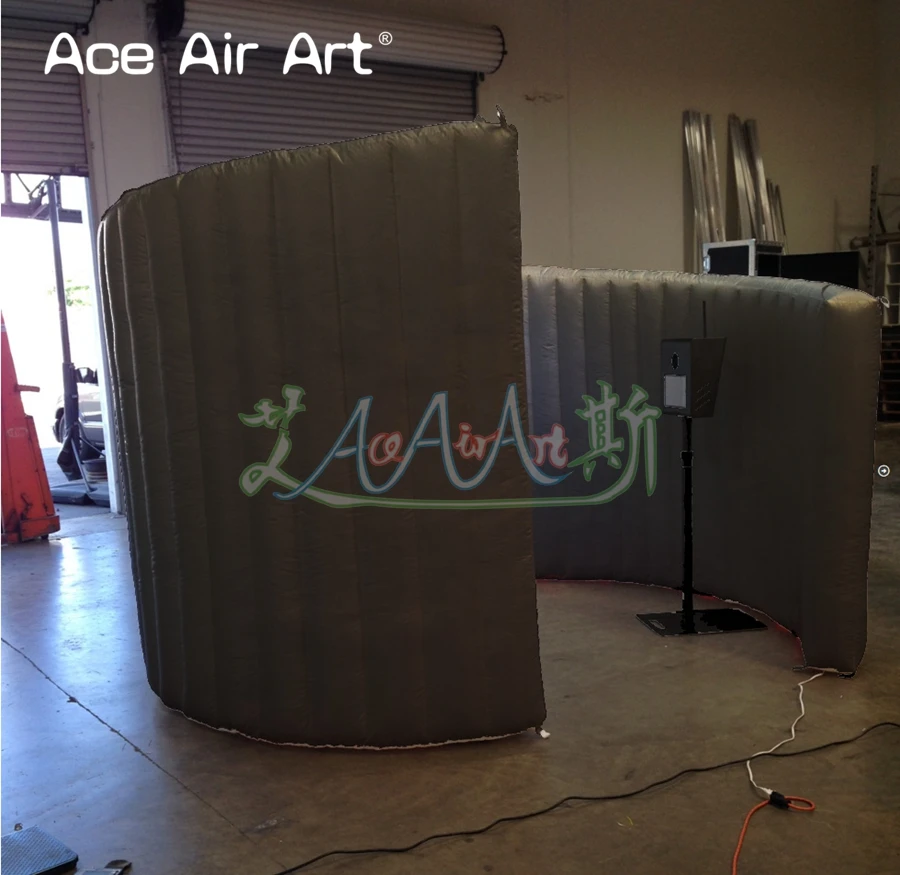 

Bespoke black Air helix/Spiral inflatable photo booth,Spiral trade show tent no lights By Ace Air Art
