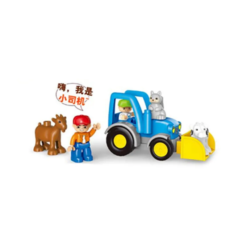 123 шт. большой размер Diy Кирпич Happy Farm Zoo животные хобби блоки Набор игрушек для