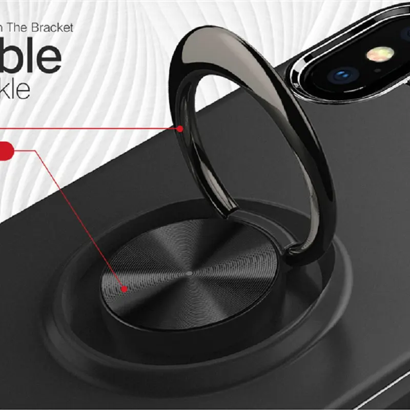 Роскошный чехол для телефона с вращающимся кольцом 360 iPhone 5 6 7 8 plus X Магнитная