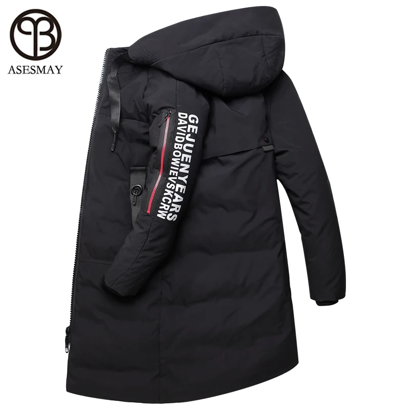 Asesmay 2019 новый бренд мужской пуховик мужские зимние пальто толстые теплые длинные