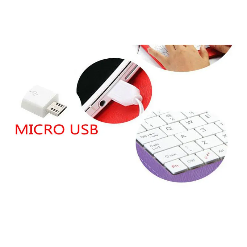 Портативный мобильный телефон клавиатура с ПУ кожаный чехол Micro USB проводной клип