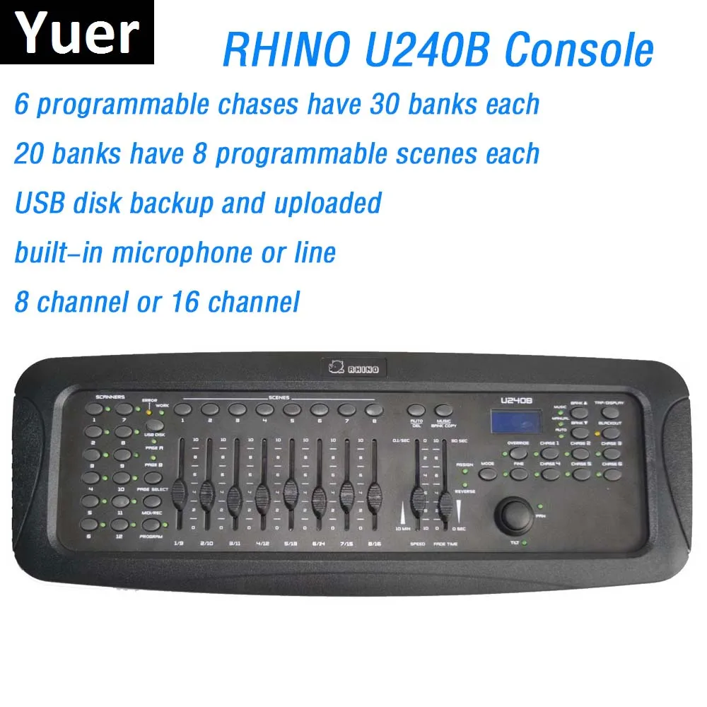 Factory Sales New RHINO 240B  DMX Controller Stage Lighting DJ Equipment DMX Console Perfect For LED Par Moving Head Lights