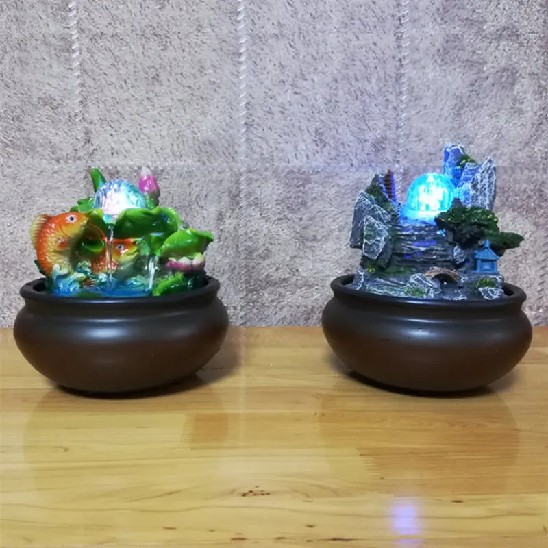 Фонтан для воды Rockery настольный Ландшафтный медитационный увлажнитель воздуха