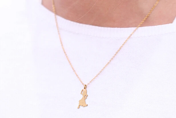 

Daisies One Piece Pendant Necklace Beautiful Dancing Girl Necklace Stainless Steel For Women Girl Birthday Gift