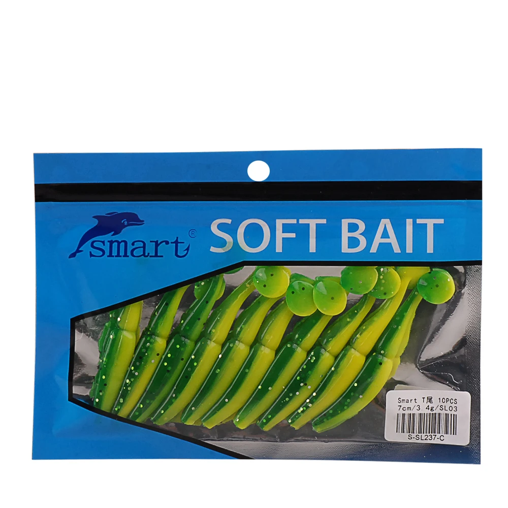 

SMART 10Pcs/Lot 70mm 3.4g Soft Fishing Lures Silicone Baits Swimbait Iscas Artificial Para Pesca Leurre Souple Peche Wobblers