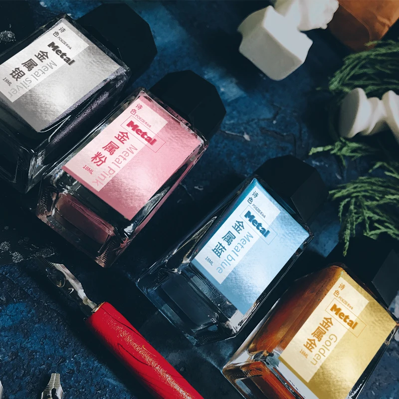 Деревянная ручка для погружения с 4 бутылками чернил калиграфии набор перьевых