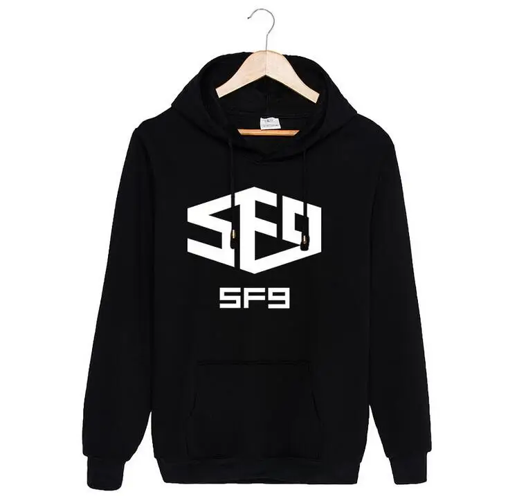 Пуловер с напечатанным названием участника Kpop SF9 флисовый свитшот модные