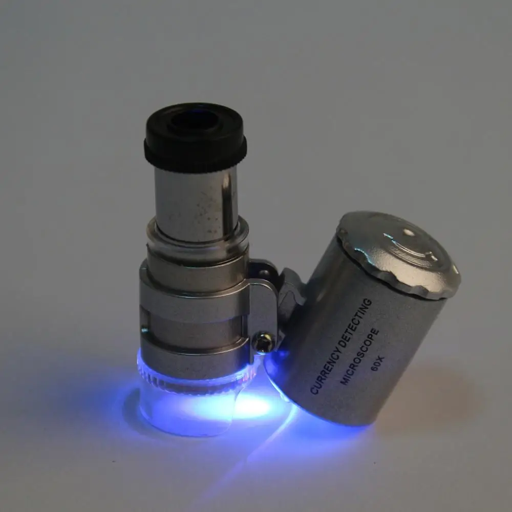 Xinxiang Microscope 60X Mini High Difinition Jeweler Loupe Lens Illuminated Magnifier Glass With LED UV Light | Инструменты
