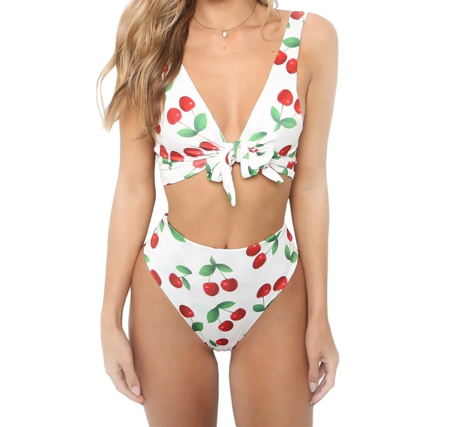 2 шт. женский купальник бандо с завязками спереди и высокой талией|swimwear women|swimwear