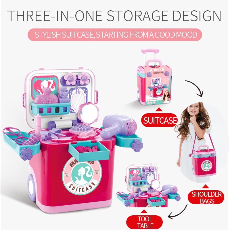 Детский игровой домик макияж Туалетная игрушка портативная тележка чехол