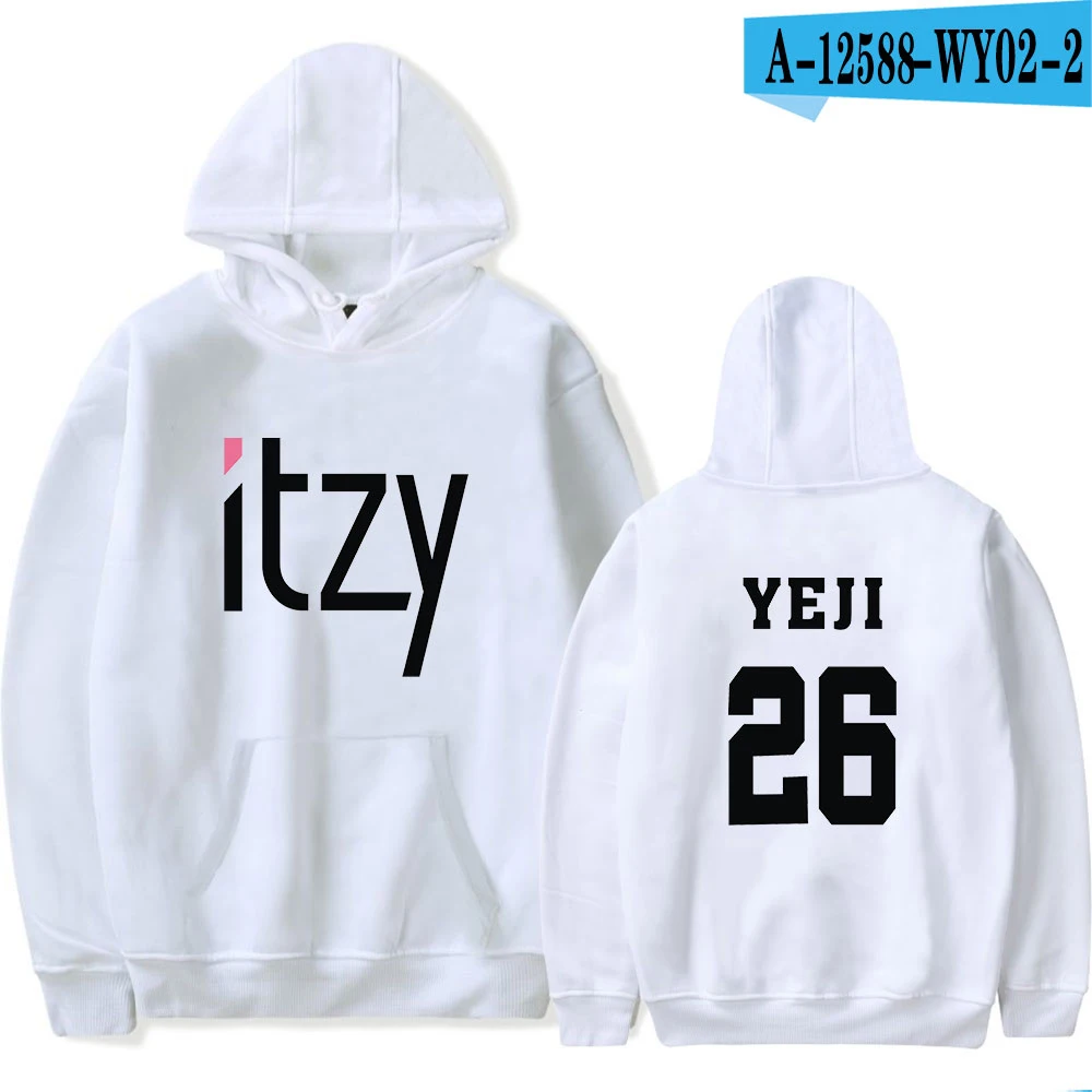 Itzy Kpop толстовки для мужчин Wo мужчин s толстовка с капюшоном свободные повседневные теплые толстовки свитшоты 6 цветов женский джемпер спортивные костюмы оверсайз - Цвет: white