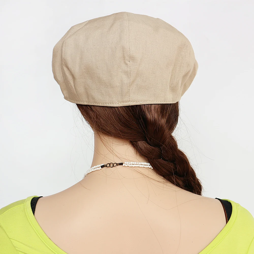 BooLawDee летняя дышащая льняная Кепка восьмиугольная со съемным профилем с