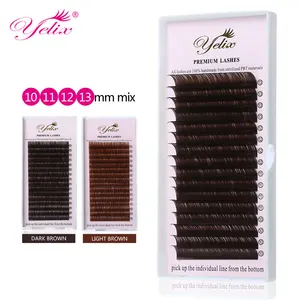 Накладные ресницы человека Расширение норковые ресницы, темные светильник-коричневые, цветные, натуральные накладные ресницы микс, 0,070,10