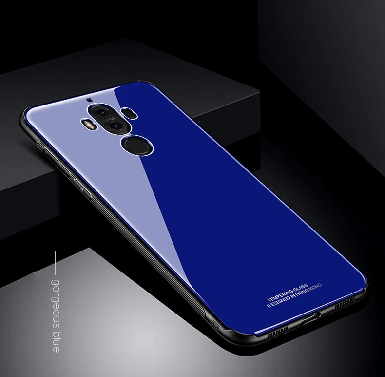 Makavo для Huawei Коврики 9 Pro Чехол роскошные закаленное Стекло задняя крышка Гибридный противоударный рукава жесткий Корпус для Huawei Коврики 9