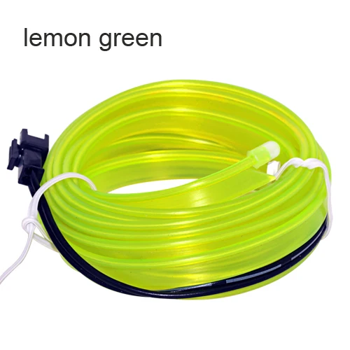lemon green 1 м EL Wire 6 мм швейная неоновая автомобильная светодиодная лента гибкий неоновый светильник Авто декоративный светильник s Танцевальная вечеринка декоративная лампа для автомобиля - Испускаемый цвет: lemon green
