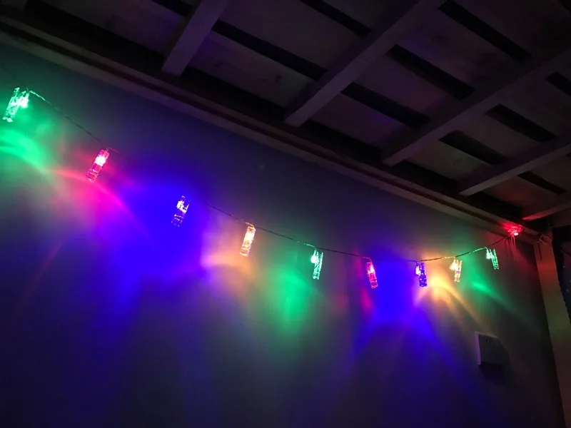 RGB 4 м 40 светодиодов карты фото клип гирлянда батарея Рождество струнный светильник двор сад дома вечерние украшения стены фото - Испускаемый цвет: RGB