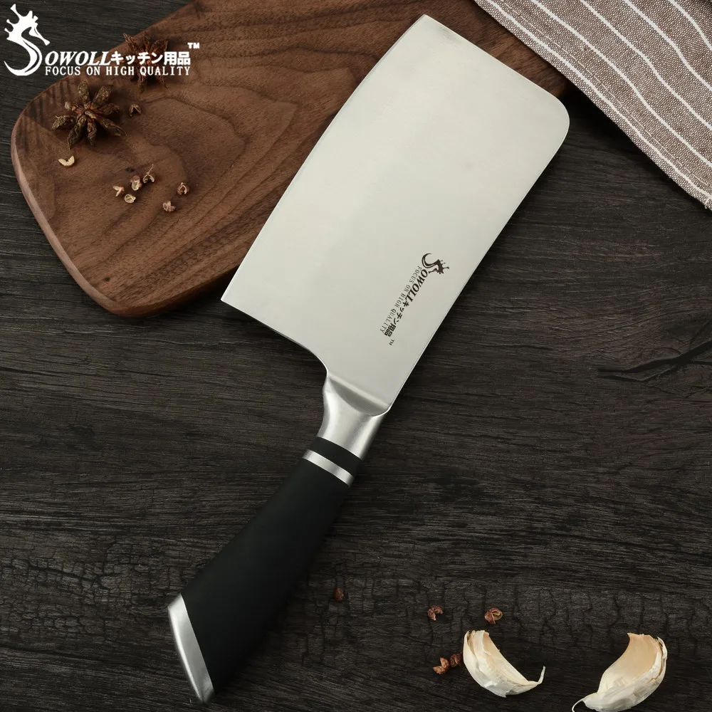 Sowoll кухонный нож нарезка Мясницкий китайский шеф из высокоуглеродистой стали 7