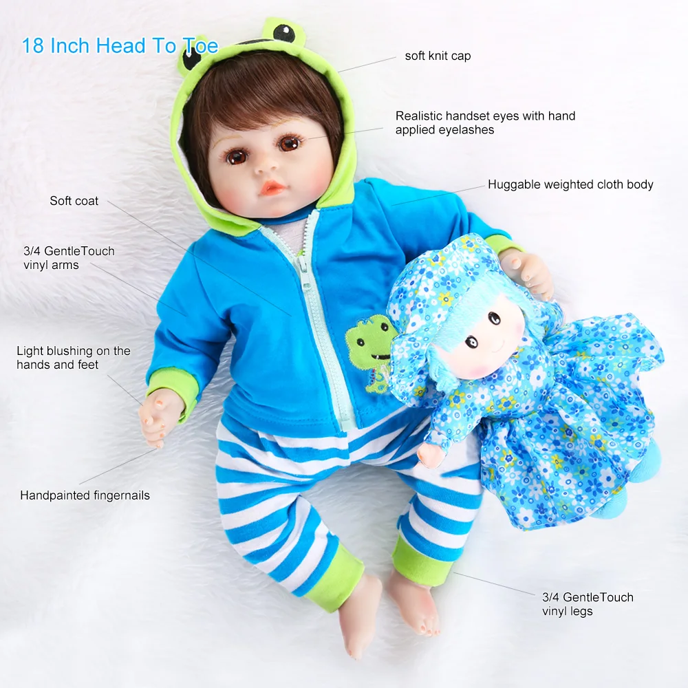Ucanan 48 см силиконовые куклы Reborn Baby подарки сюрпризы реалистичные живые Младенцы