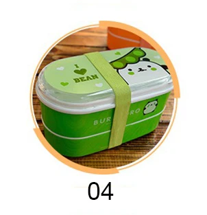 04 Высокое качество Мультфильм здоровая пластиковая коробка для бенто, портативный 600 мл Ланч бенто коробки контейнер для еды столовая посуда Ланчбокс столовые приборы - Цвет: 04