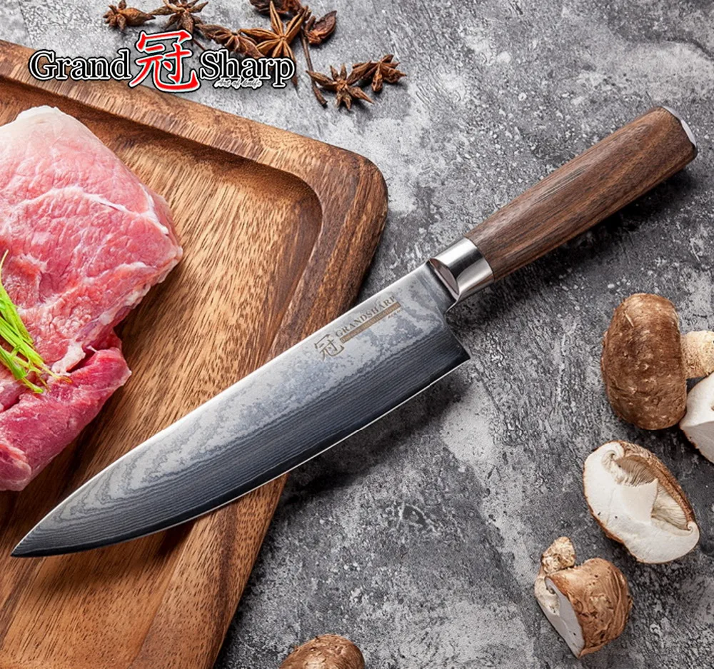 GRANDSHARP 67 слоев японской дамасской стали дамасский нож шеф повара 7 5 дюймов VG 10