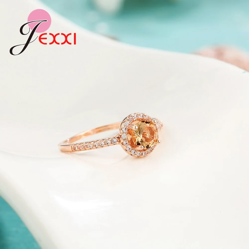 Fashion Trendy Rose Gold Finger Ring Anel Fine Female Party Jewelry Micro Pave Crystal Size 6-10 Wholesale Free Shipping | Украшения и