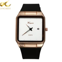 square mens silicone watches top brand lancardo luxury calendar simple quartz watches for men and women clock relogio masculino