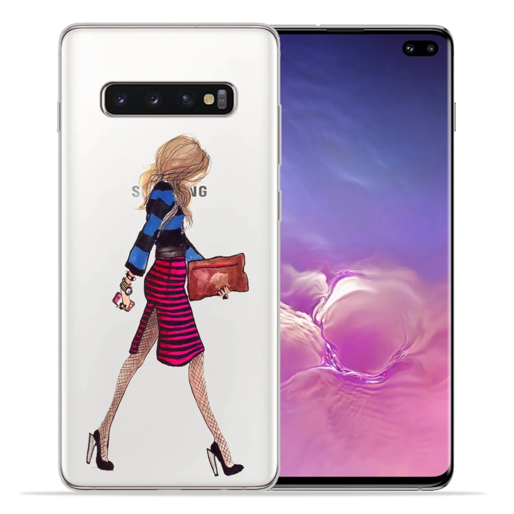 Мягкий силиконовый чехол для крышки samsung Galaxy S9 S8 S10 плюс S7 S6 край S10 Lite модная одежда для девочек для samsung Note9 8 Защитная крышка