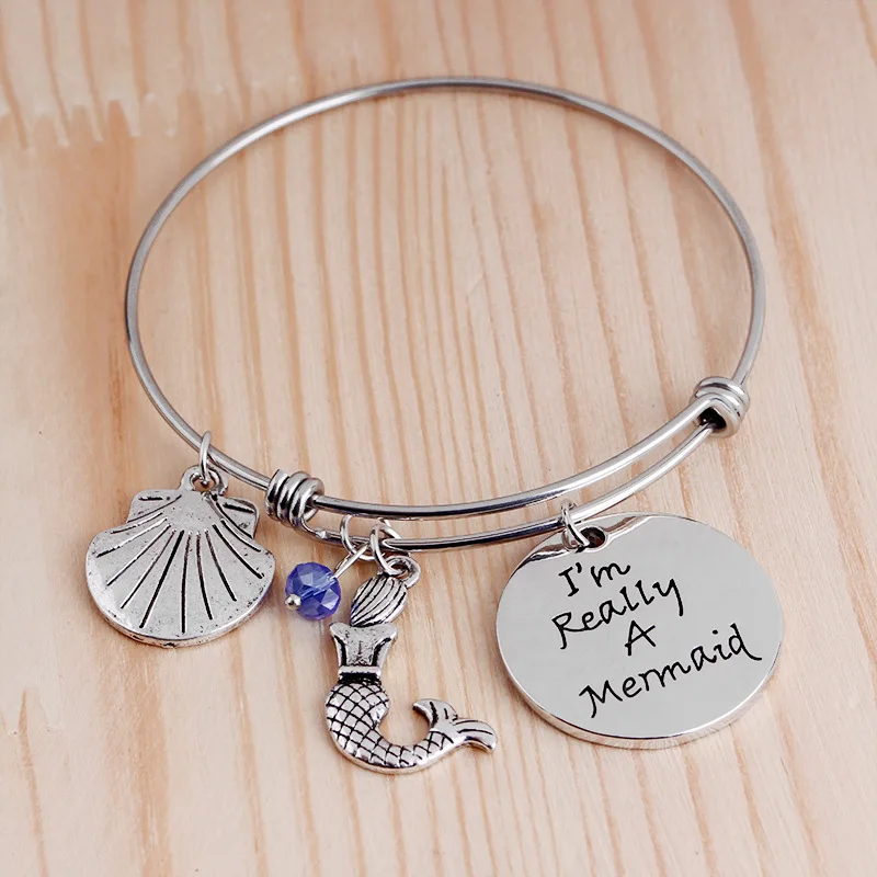2018 Новый Charm браслет Русалка подарок женский Love в виде морской раковины цепь